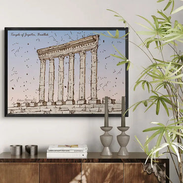 Lebanese poster of Jupiter Temple print in landscape format