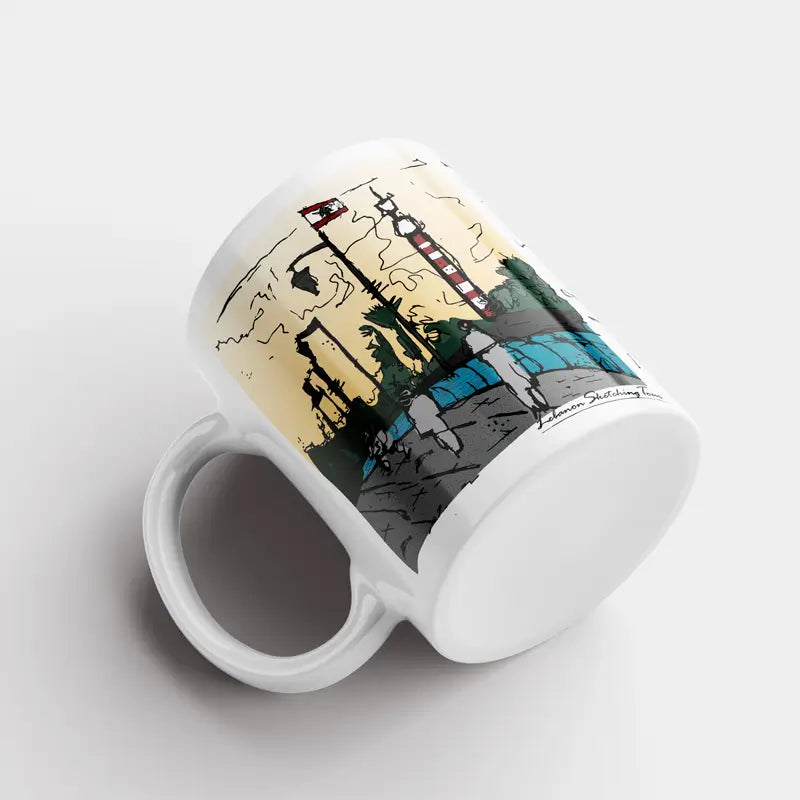 Lebanese mug of Manara, a unique Beirut mug gift or Lebanese present