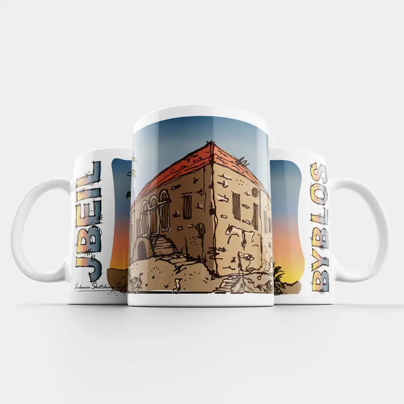 Byblos mug, Lebanese houses mug, Lebanese souvenir