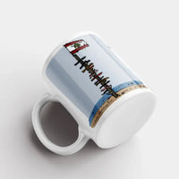 Lebanese mug of Naqoura wooden pole  with the Lebanese flag