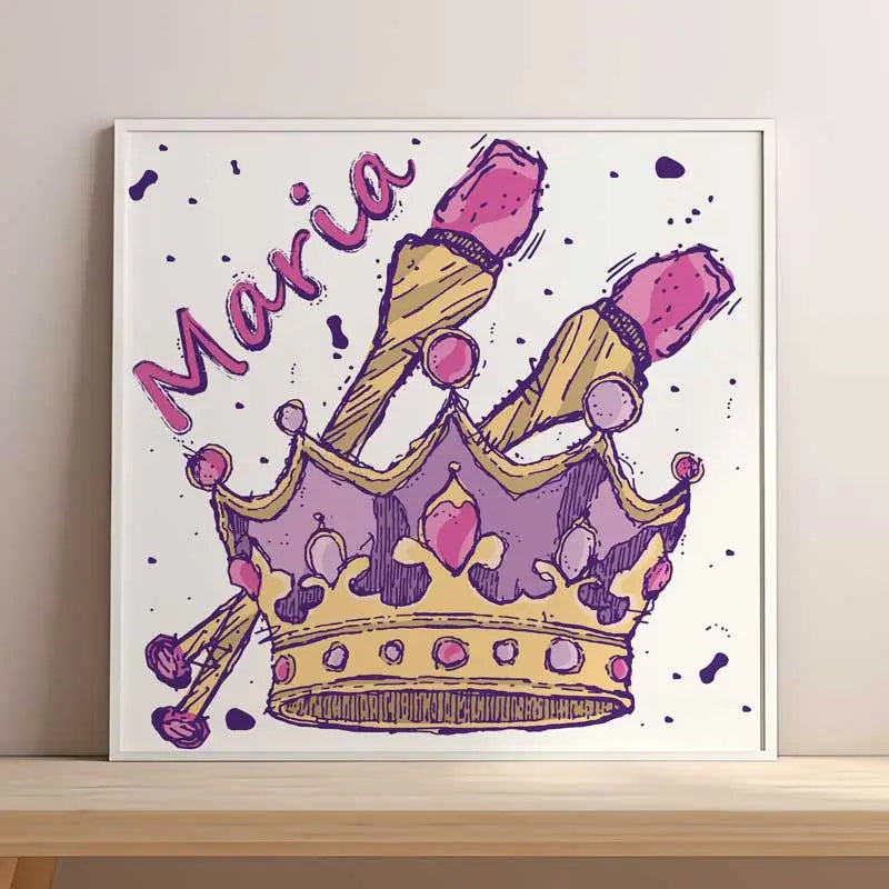 Sketch of the crown in a princess poster theme 
