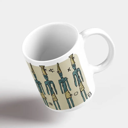 Phoenician figurines, history mug gift as a Lebanese coffee cup.