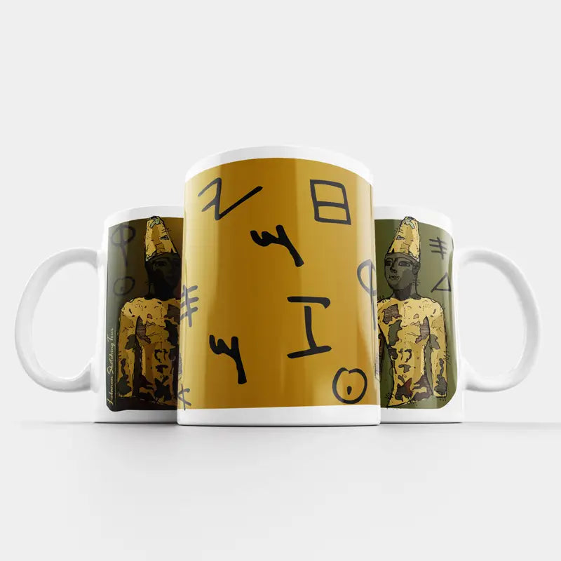 Phoenician figurine mug, Lebanese gift mug for history lovers