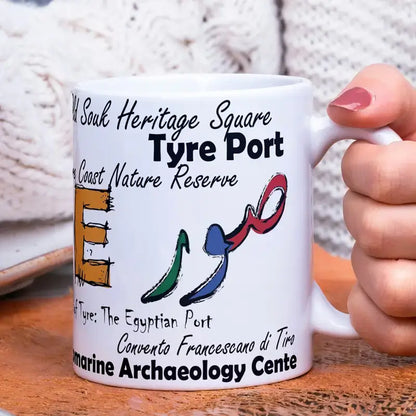 Tyre mug, south Lebanon coffee mug, Lebanese souvenir